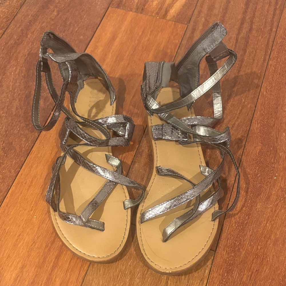 Circus by Sam Edelman Metallic-Pewter Strappy Sandals